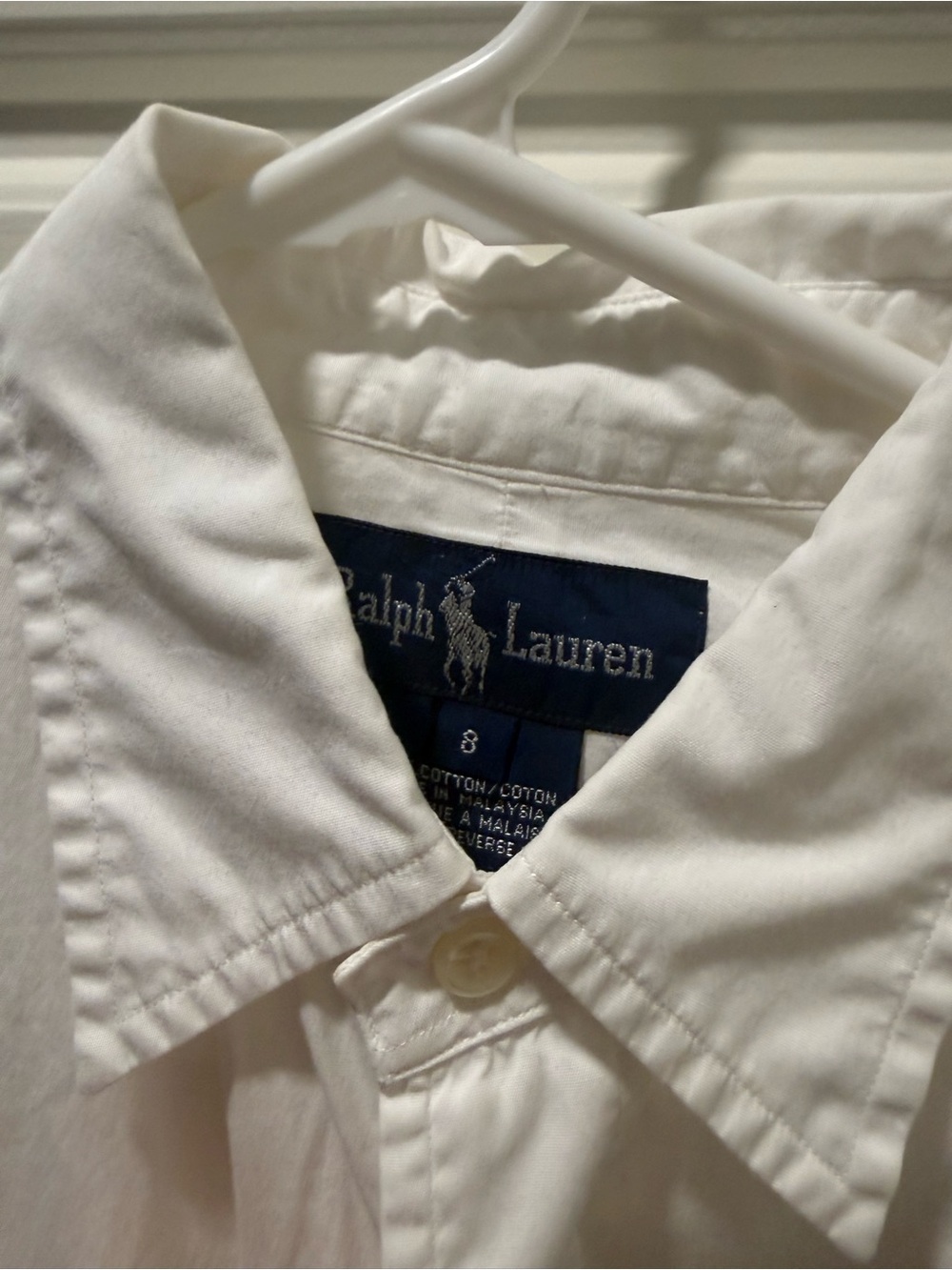 Ralph Lauren White Dress Shirt with Navy Label - Picture 4 of 5